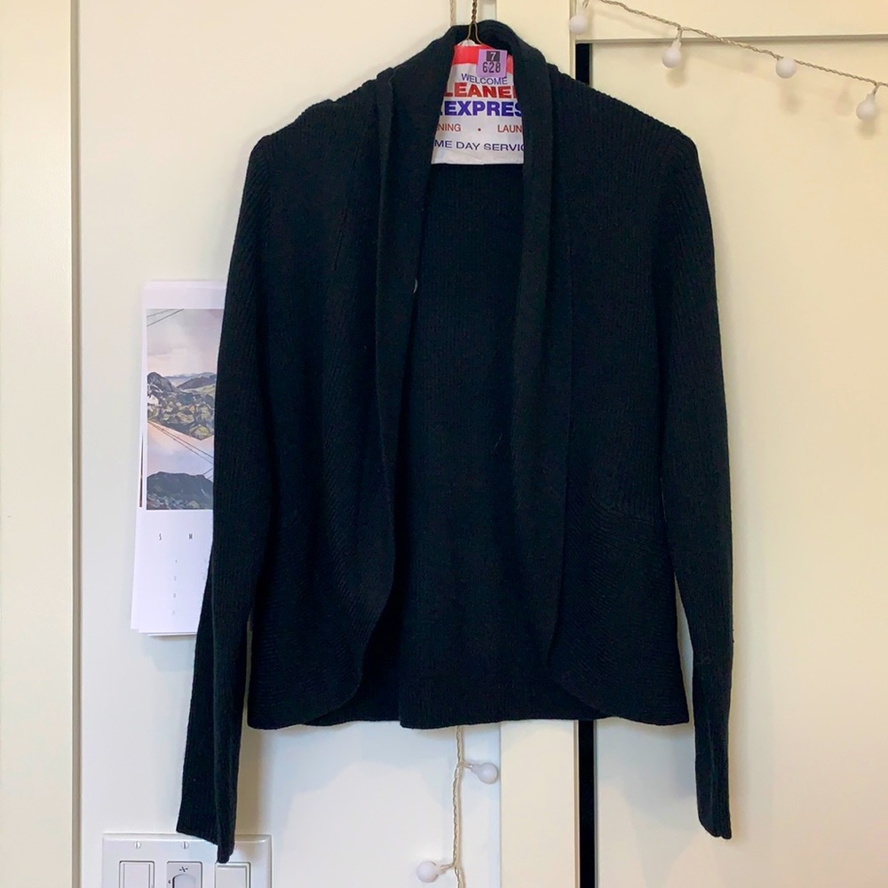 Black cardigan sweater
